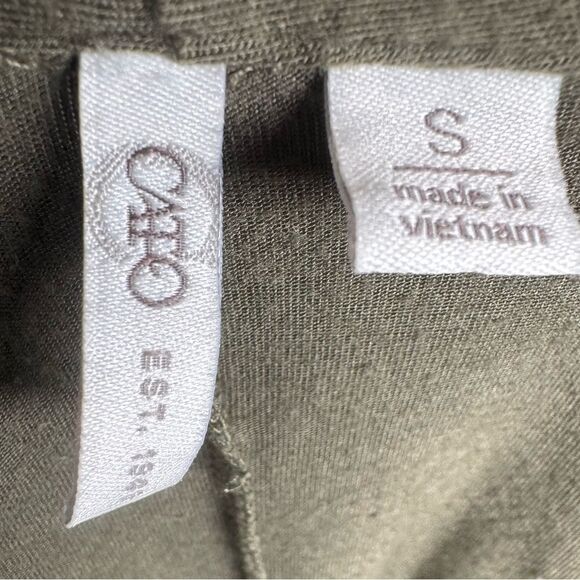 Cato army green faux wrap top size small - Picture 4 of 6